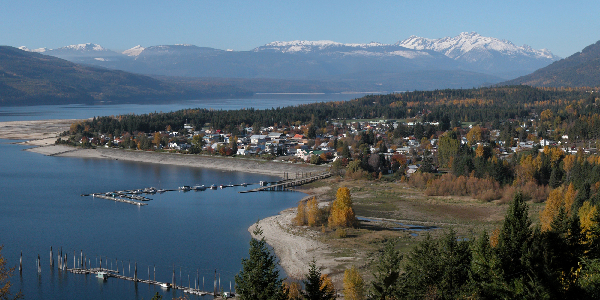 Nakusp in fall, Upper Arrow Lake