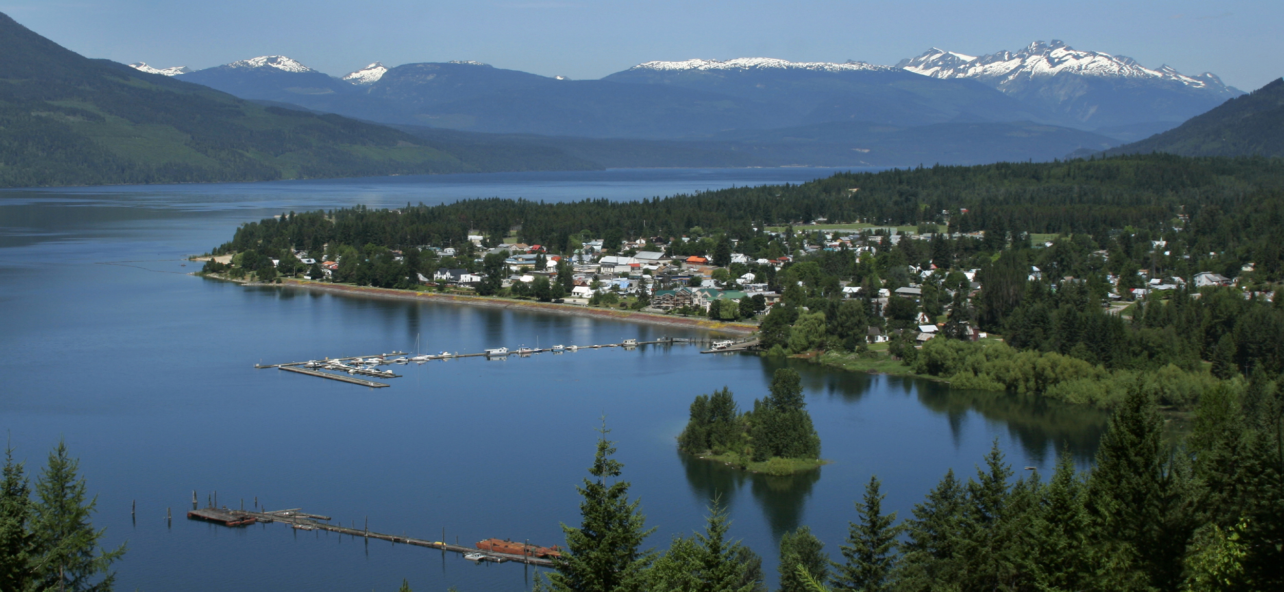 Nakusp in summer, Upper Arrow Lake